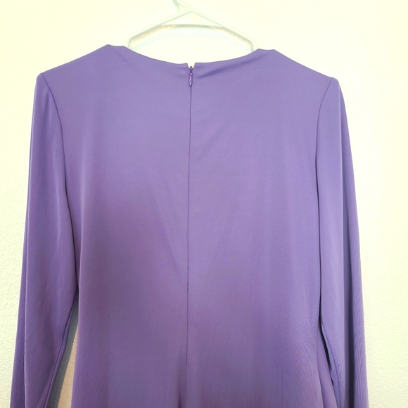 Lauren Ralph Lauren Stretch 3/4 Sleeves Crewneck Formal Wisteria Dress - Picture 12 of 13